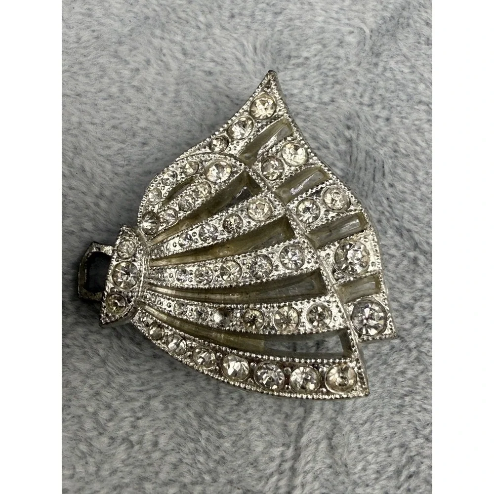 Vintage Rhinestone Buckle Lot Silver Tone‎ Signed READ
